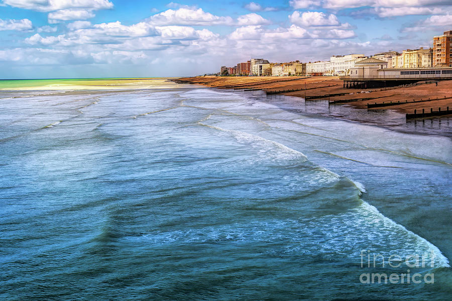 Blue Waves on Worthing Beach Photograph by Roslyn Wilkins
