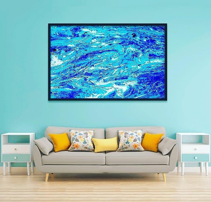 Blue Waves Painting by Tuba Rani - Fine Art America