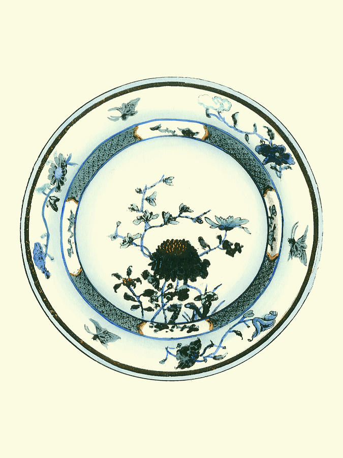 Blue & White Porcelain Plate IIi Painting by Unknown