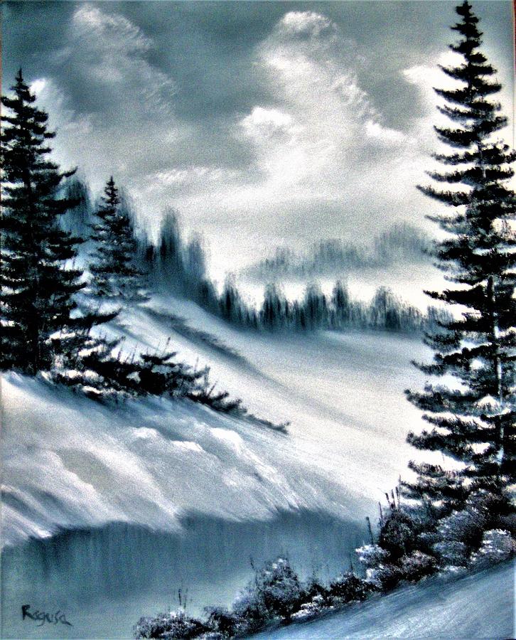 Blue Winter Painting by Ron Ragusa | Fine Art America