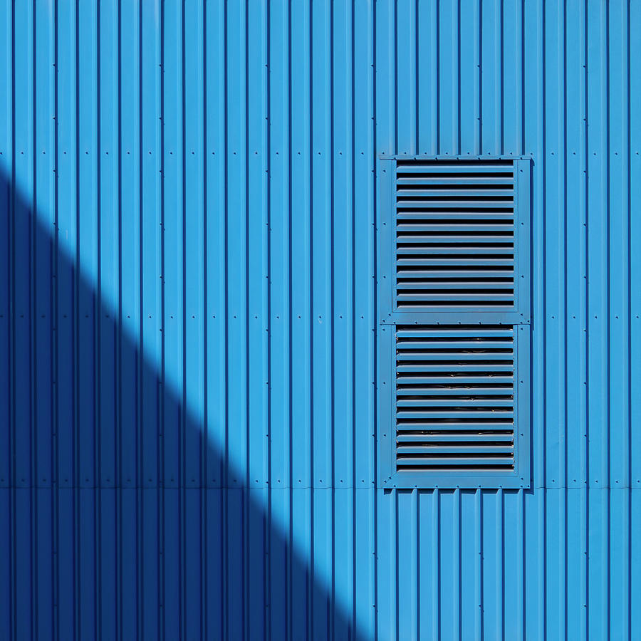 Square - Blue with Grille Photograph by Stuart Allen