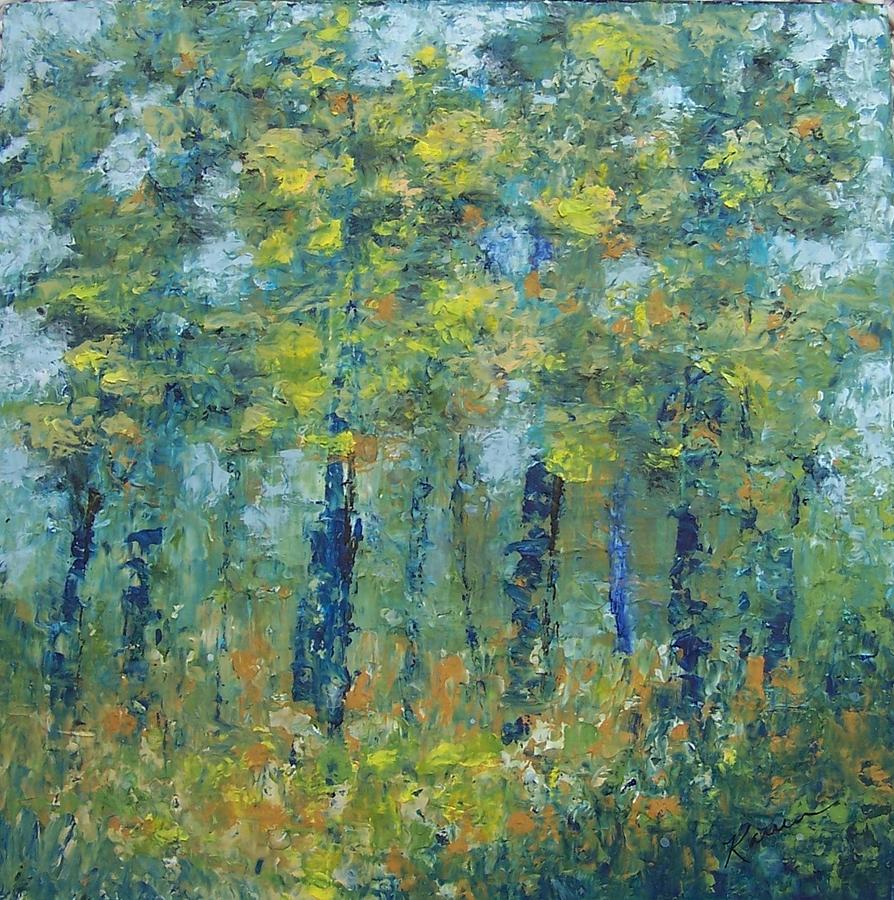 Blue Woods Painting by Karren Case