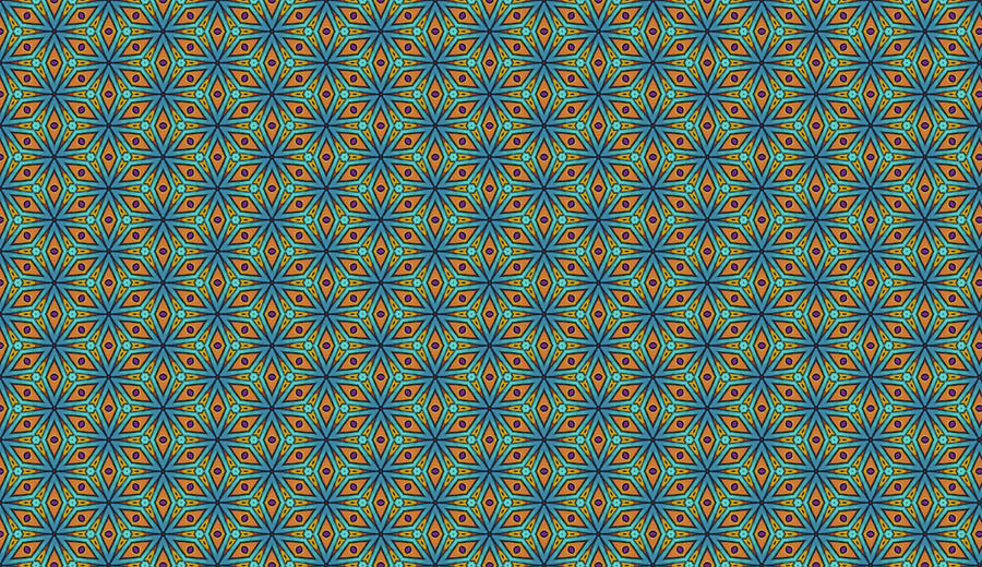 Pattern Mixed Media - Blue Yellow Stars by Delyth Angharad