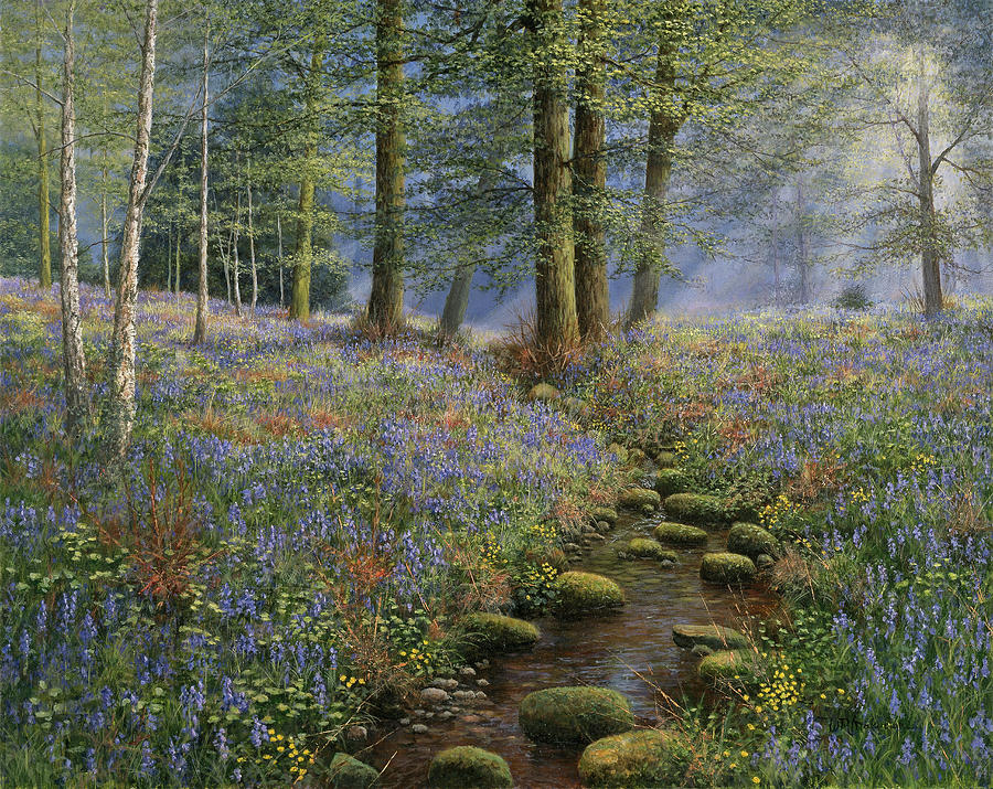 Bluebell Wood Painting by Bill Makinson