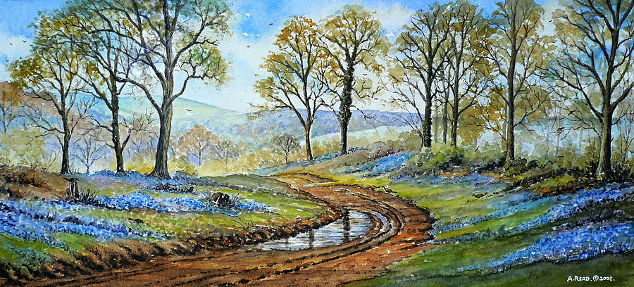 Bluebells in the New Forest Painting by Andrew Read
