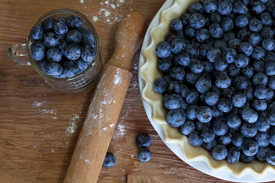 Blueberries And Blueberry Tart Photograph by Lori Eanes