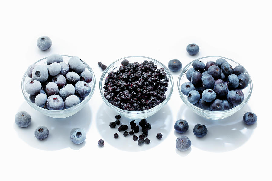 Blueberries, Fresh, Dried And Frozen Photograph by Petr Gross