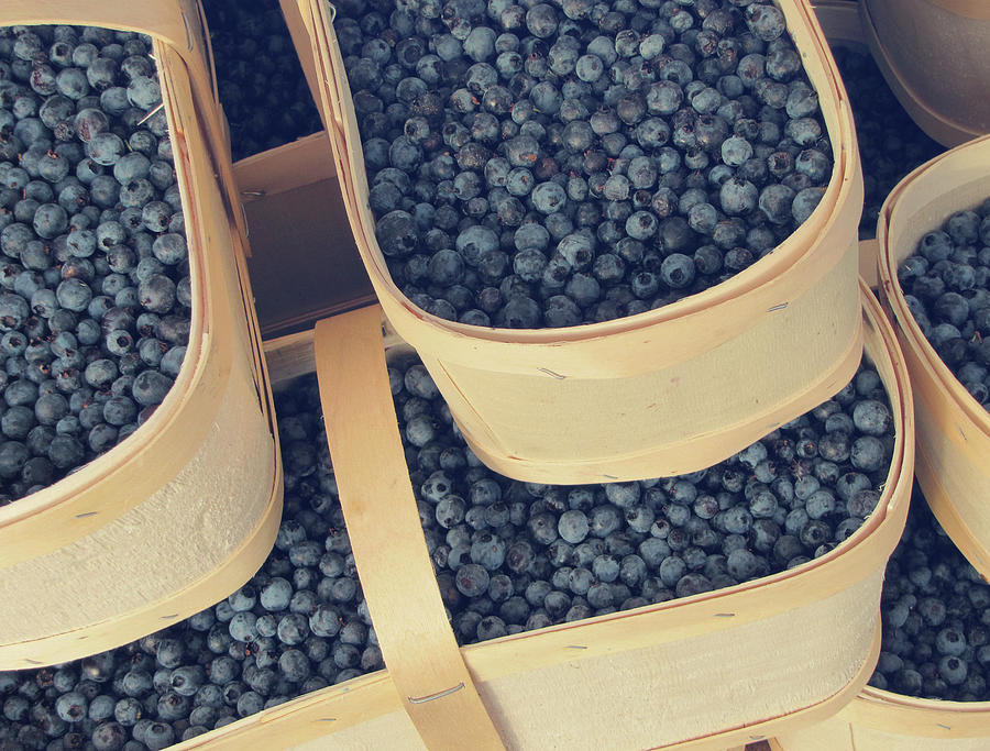Blueberries In Wood Baskets Photograph by Francois Dion