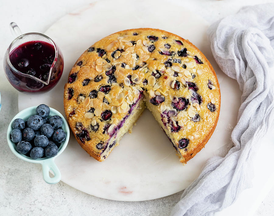 Blueberry Almond Cake gluten Free Photograph by Lucy Parissi