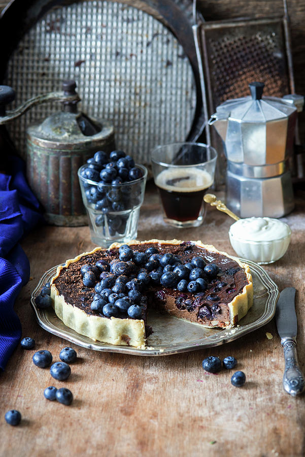 Blueberry And Chocolate Pie Photograph by Irina Meliukh