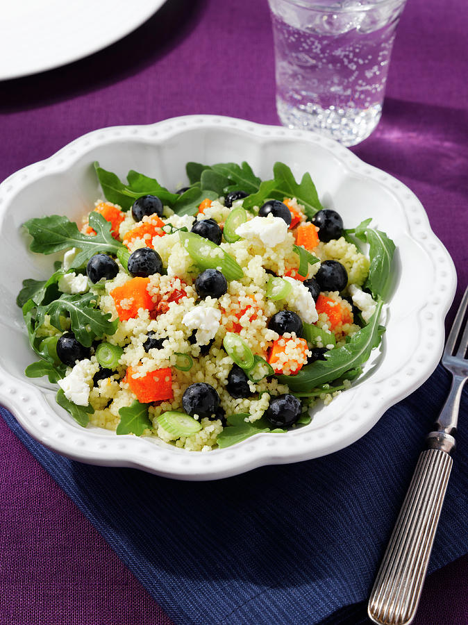 Blueberry Couscous Salad Photograph by Mark Loader