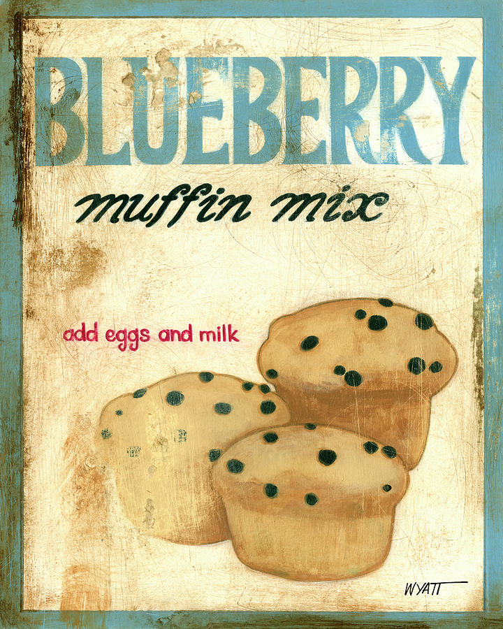Vintage Painting - Blueberry Muffin Mix by Norman Wyatt