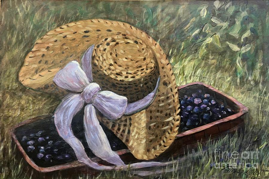 Blueberry Picking Painting By Gretchen Allen Pixels