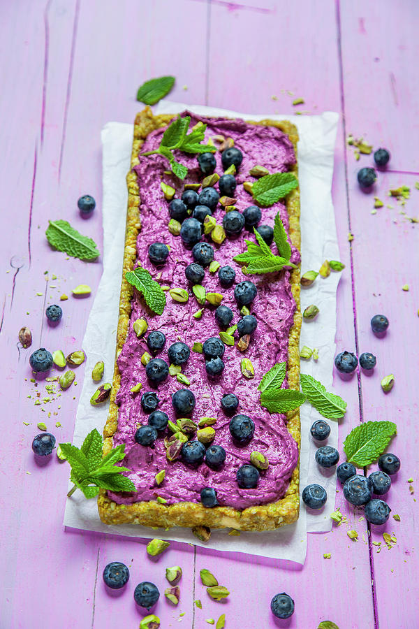 Blueberry Pistachio Cake no Bake Cake Photograph by Julia Skowronek
