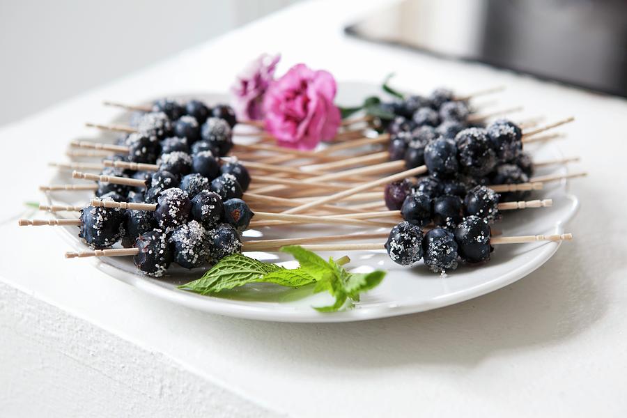 Blueberry Skewers Photograph by Foodografix