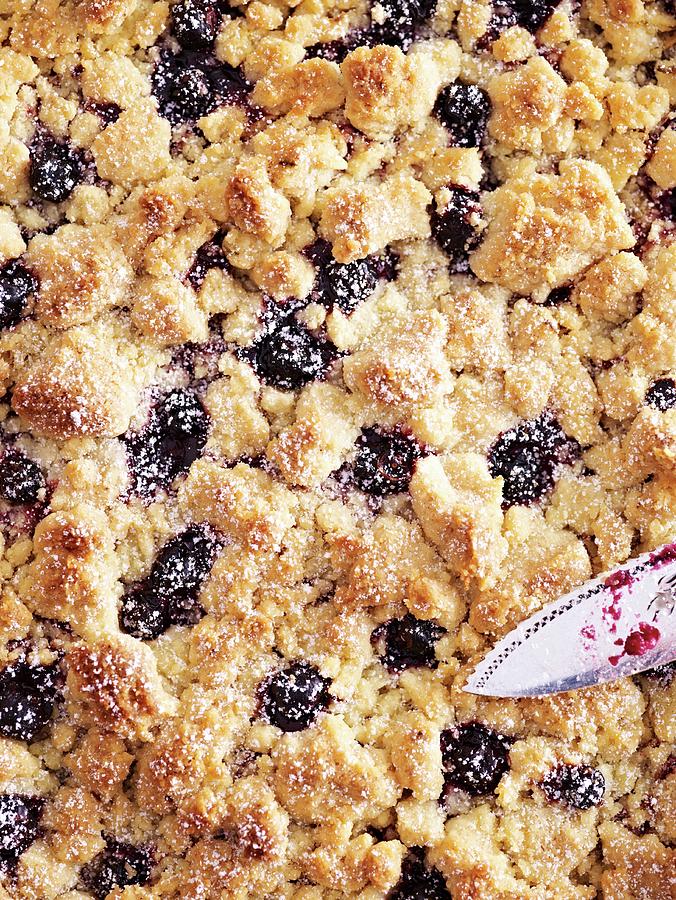 Blueberry Streusel Cake close Up Photograph by Oliver Brachat