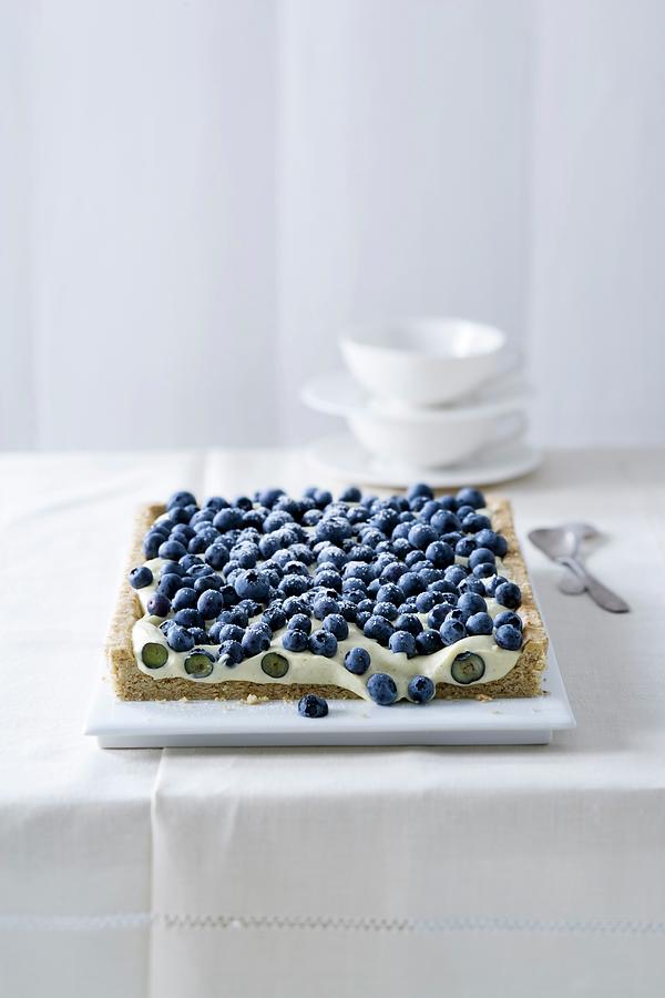 Blueberry Tart With White Chocolate Cream Photograph by Jalag / Jan C. Brettschneider