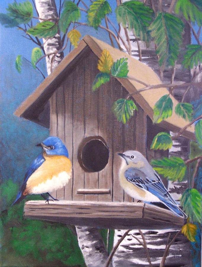 Bluebird House Painting By John Marcum Fine Art America   Bluebird House John Marcum 