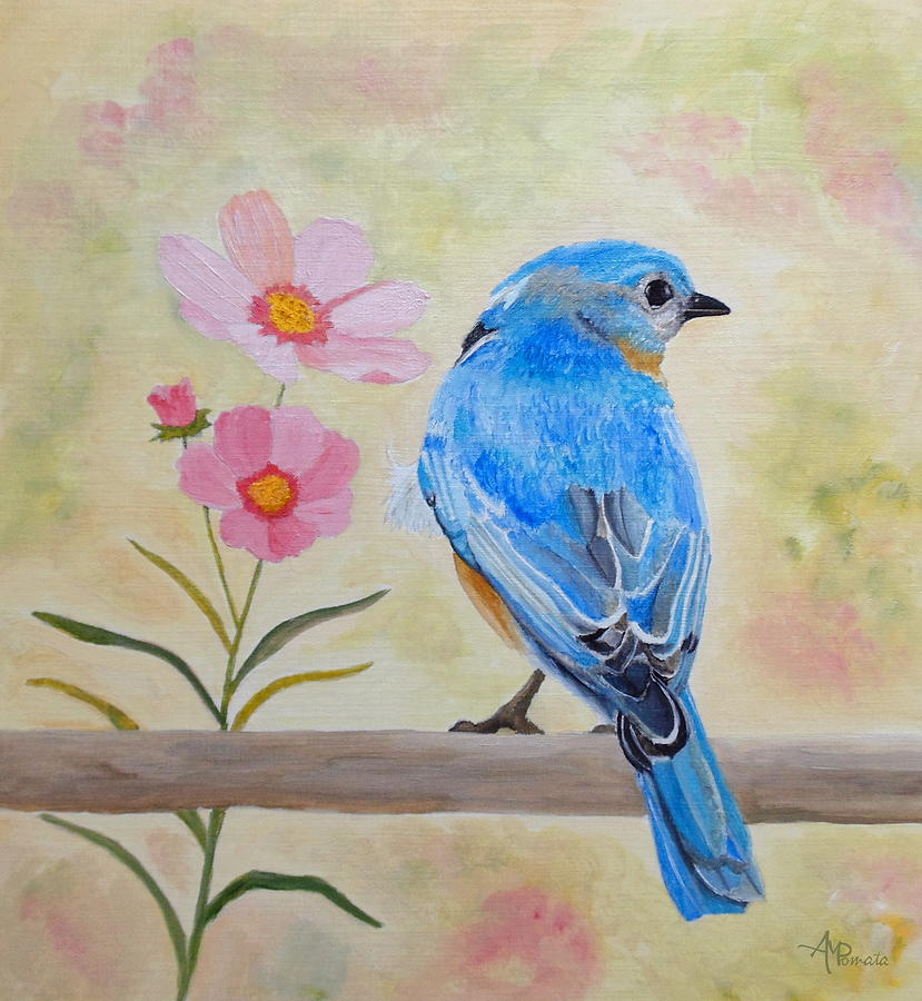 Bluebird Prom Day Painting by Angeles M Pomata