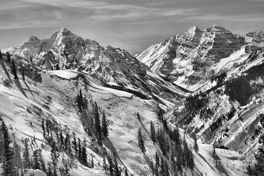Bluebird Skies Over The Bells Black And White Photograph by Adam Jewell