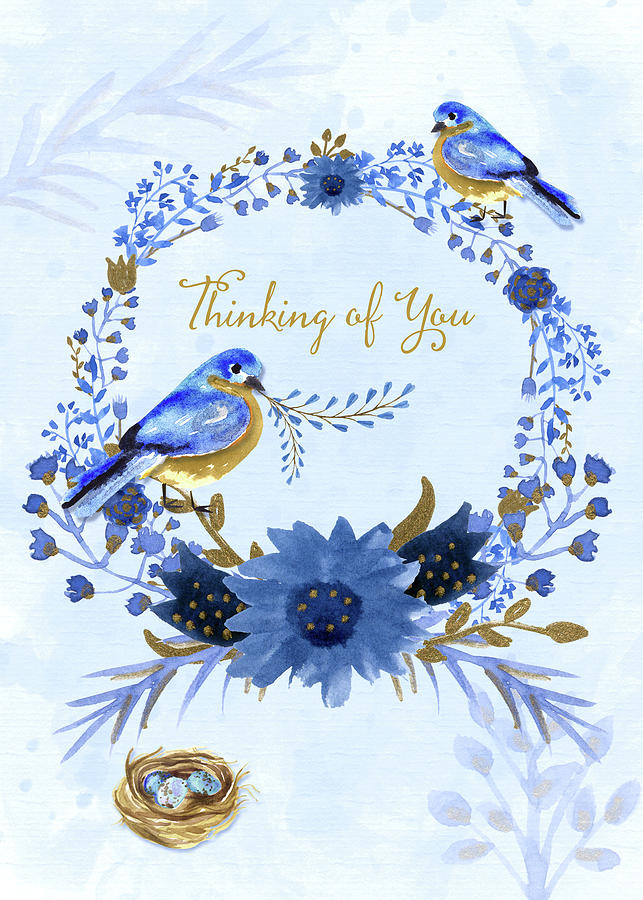Bluebirds Thinking of You Digital Art by Doreen Erhardt