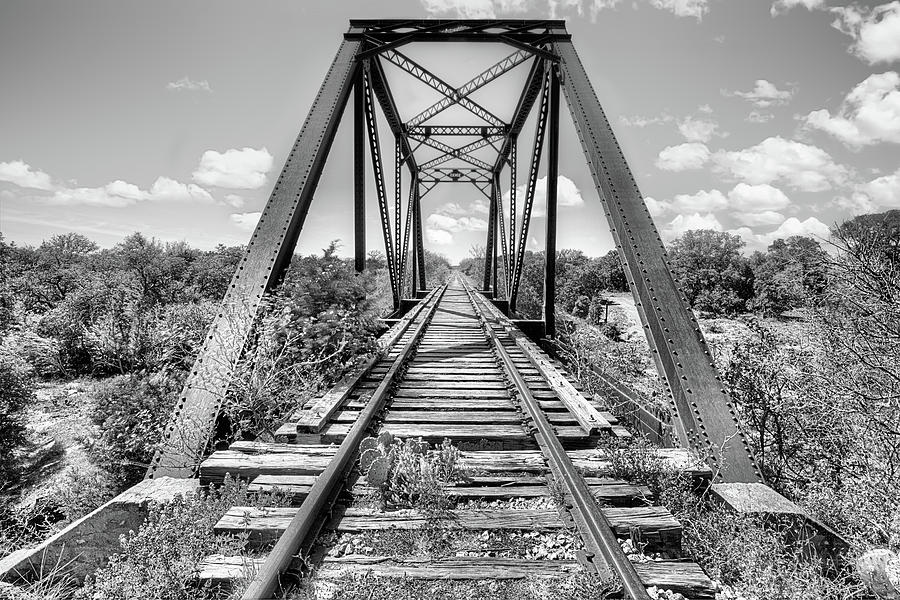 Bluebonnet Bridge Black and White Photograph by JC Findley