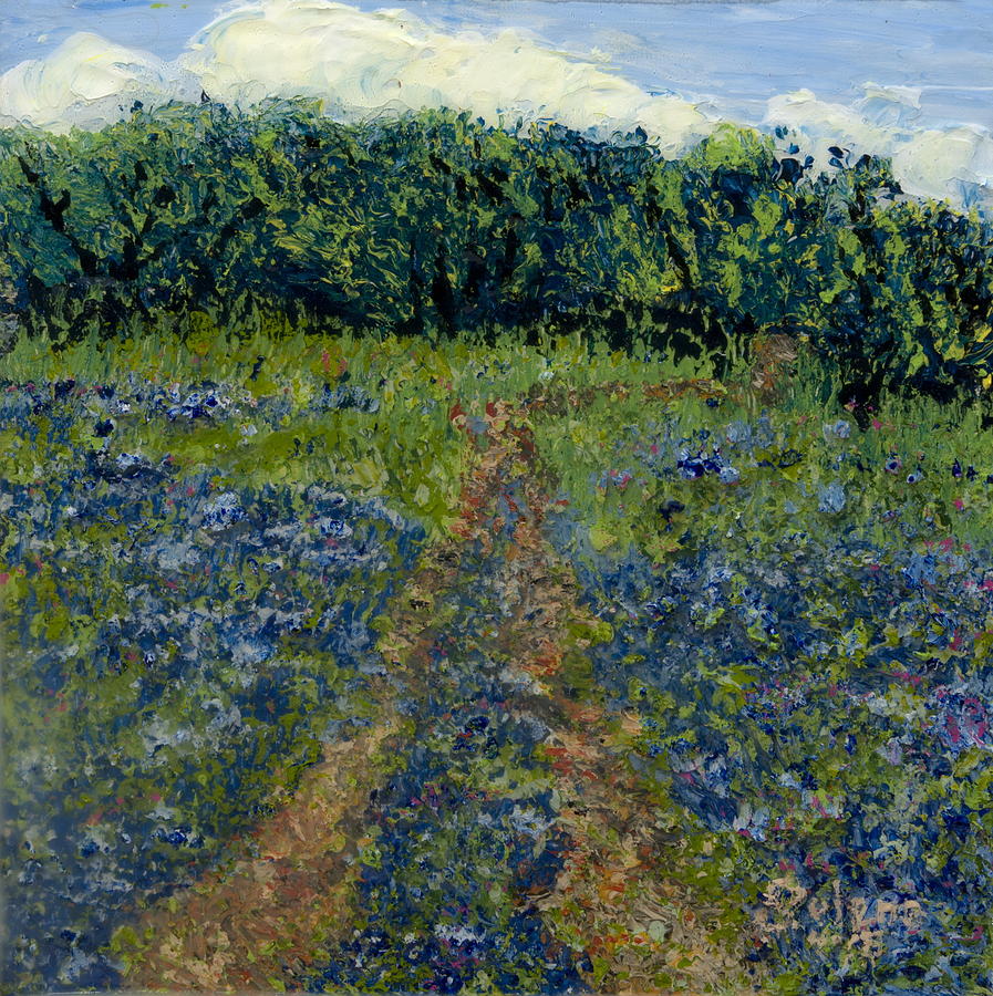 Bluebonnet Trail Painting by Julene Franki