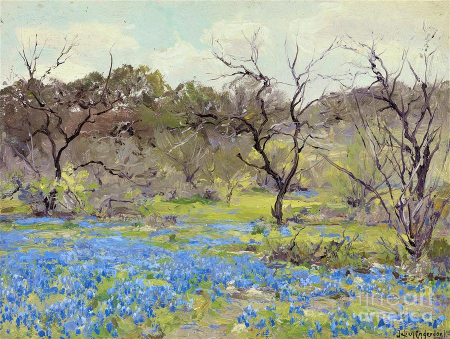 Bluebonnets And Mesquite Painting