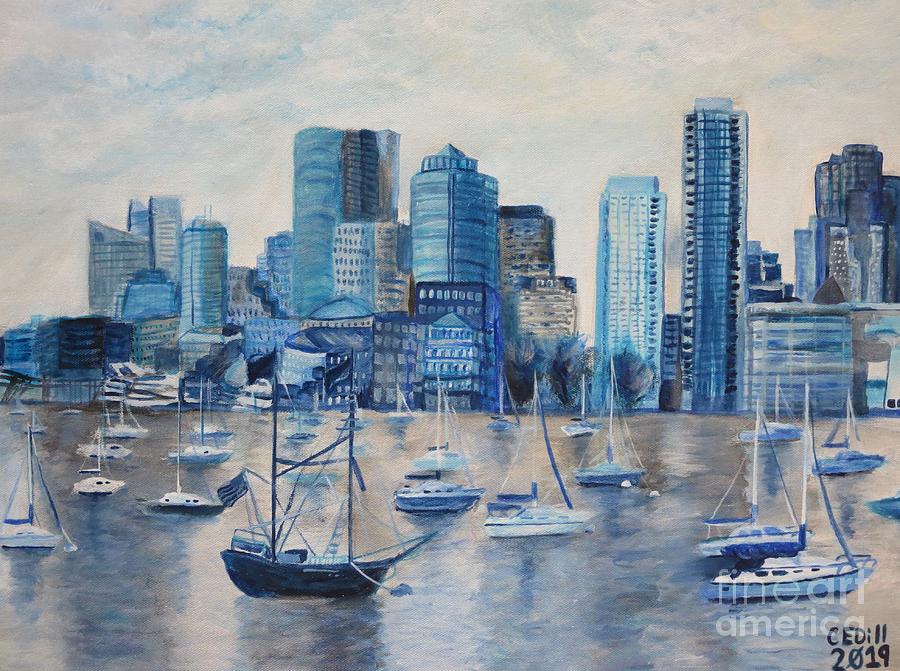 Bluecode Boston Painting by C E Dill