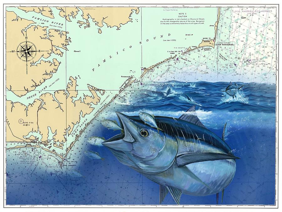 Bluefin chart Painting by Mark Ray