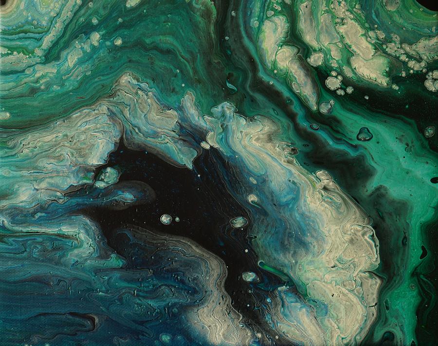 Bluegreen Flow Painting by Sigrid Hedegaard Laursen | Fine Art America