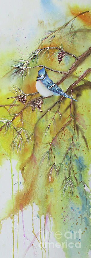 Bluejay Out On A Limb Painting