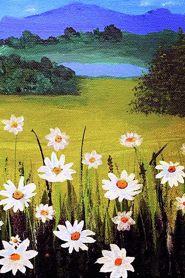Landscape Painting - Bluemchen by Art by Gabriele