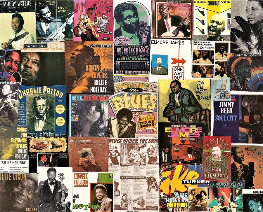 Music Digital Art - Blues Music Collage 1 by Doug Siegel