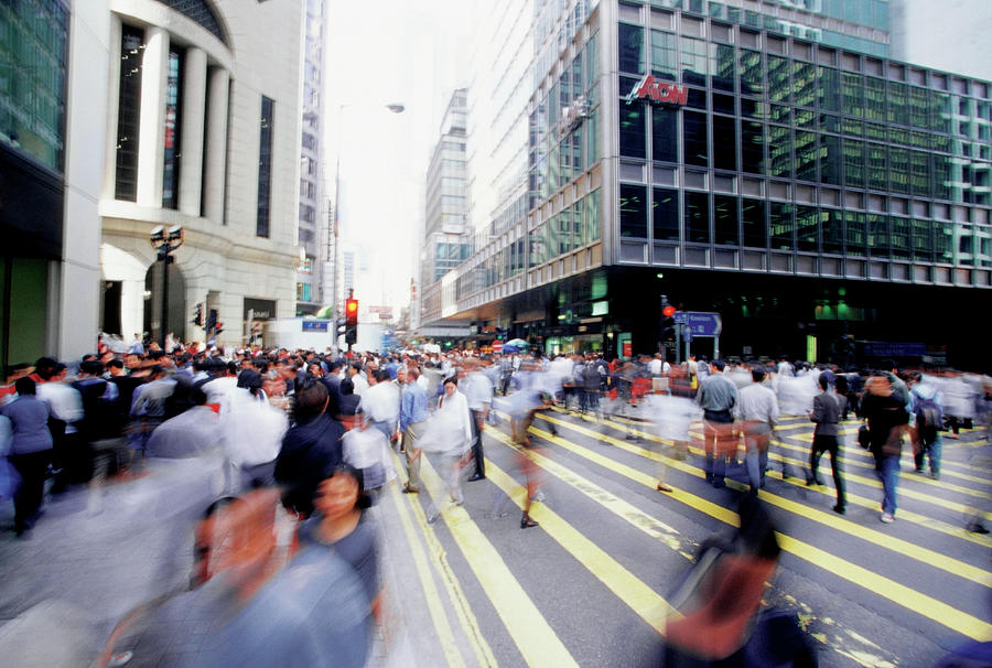 Blurred Image Of Hong Kong Central Photograph by Medioimages/photodisc