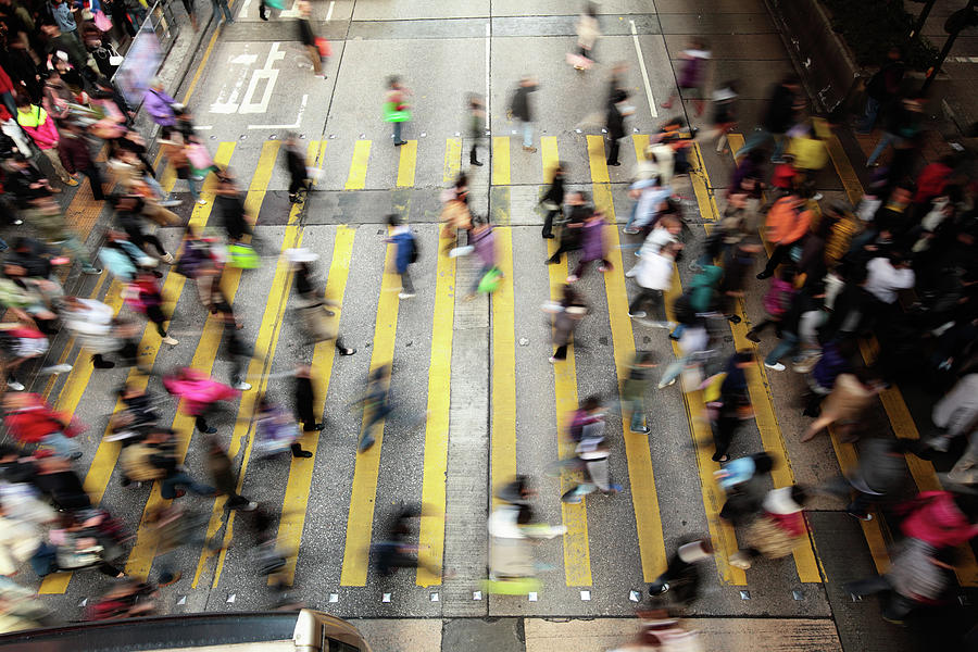 Blurred Motion On City Street, Hong Photograph by Samxmeg