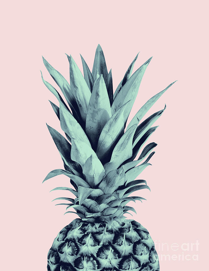 Nature Mixed Media - Blush Pineapple Dream #1 #tropical #fruit #decor #art by Anitas and Bellas Art