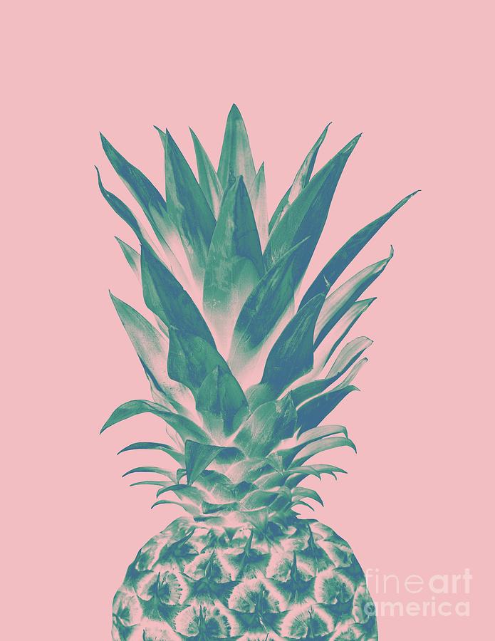 Summer Mixed Media - Blush Pineapple Dream #3 #tropical #fruit #decor #art  by Anitas and Bellas Art