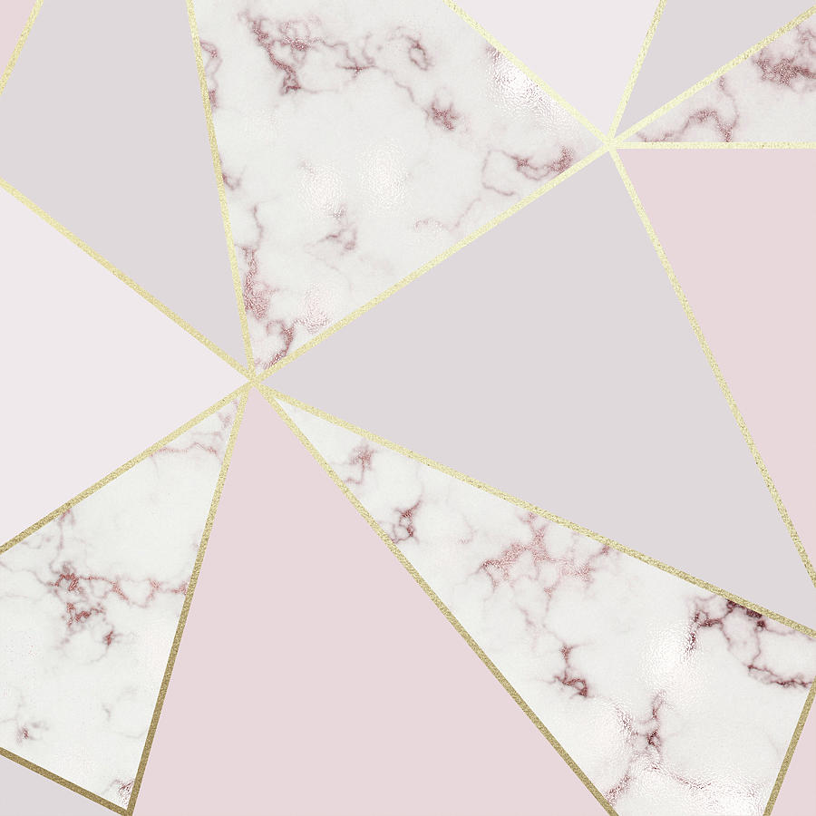 Blush Pink Marble Geometric Fractal Modern Design Digital Art by ...