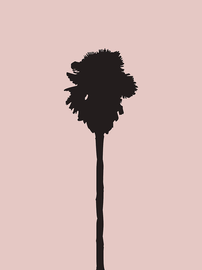Flower Mixed Media - Blush Pink Palm Tree by Naxart Studio
