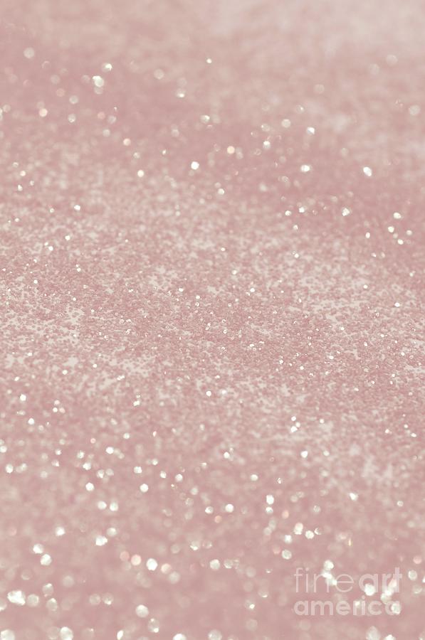 Abstract Mixed Media - Blush Princess Glitter #1 #shiny #decor #art by Anitas and Bellas Art