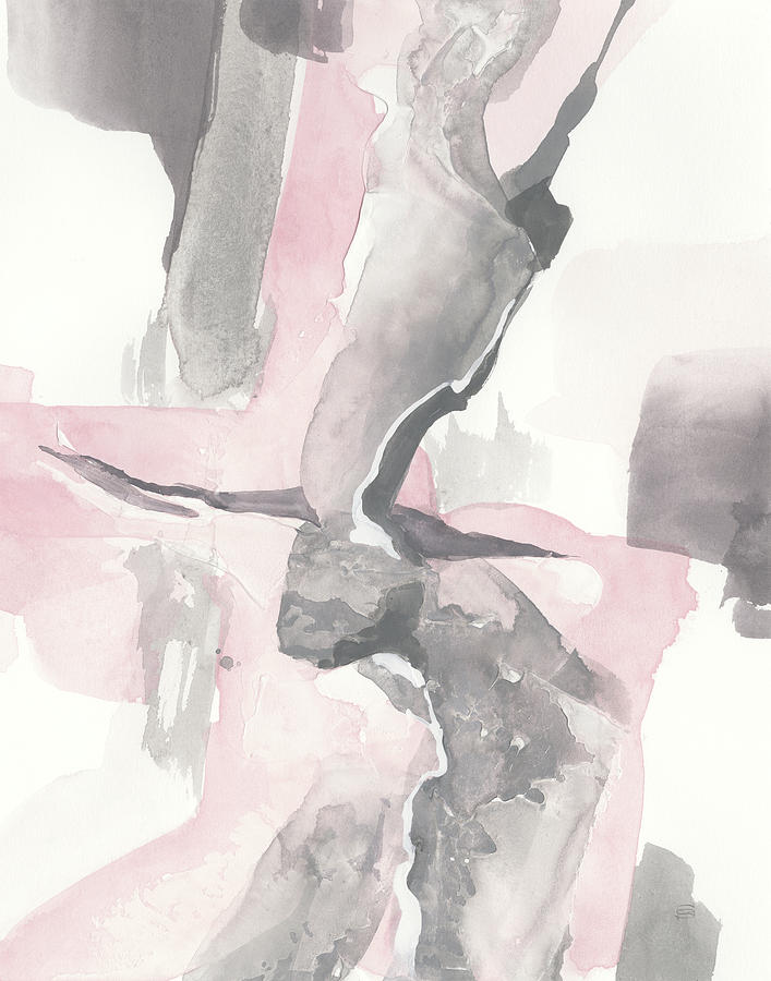 Abstract Painting - Blushing Grey I Crop by Chris Paschke