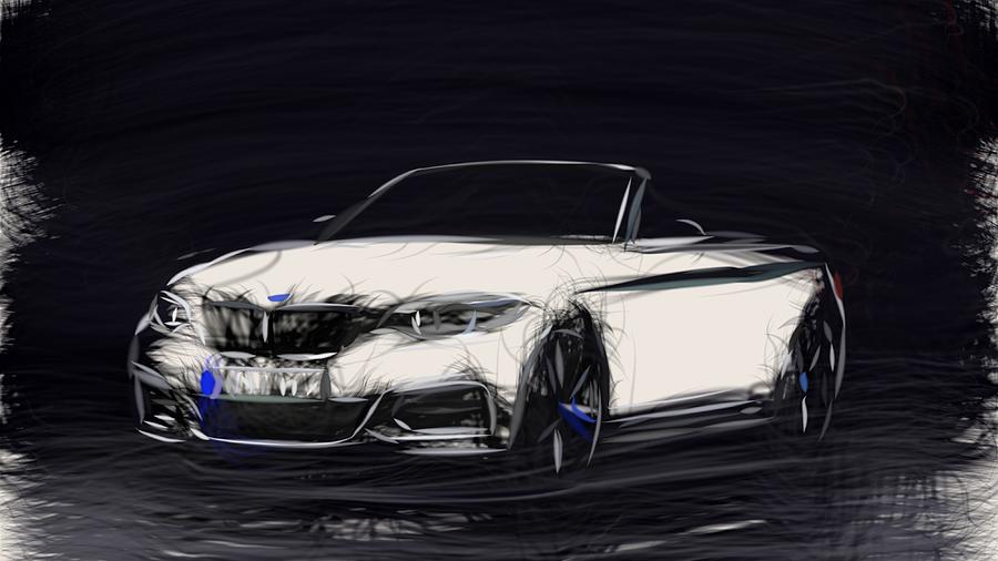 BMW 2 Series Convertible Drawing Digital Art by CarsToon Concept
