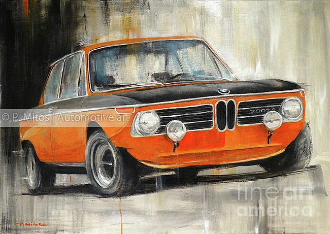 BMW 2002 ti Painting by P Mitos - Fine Art America