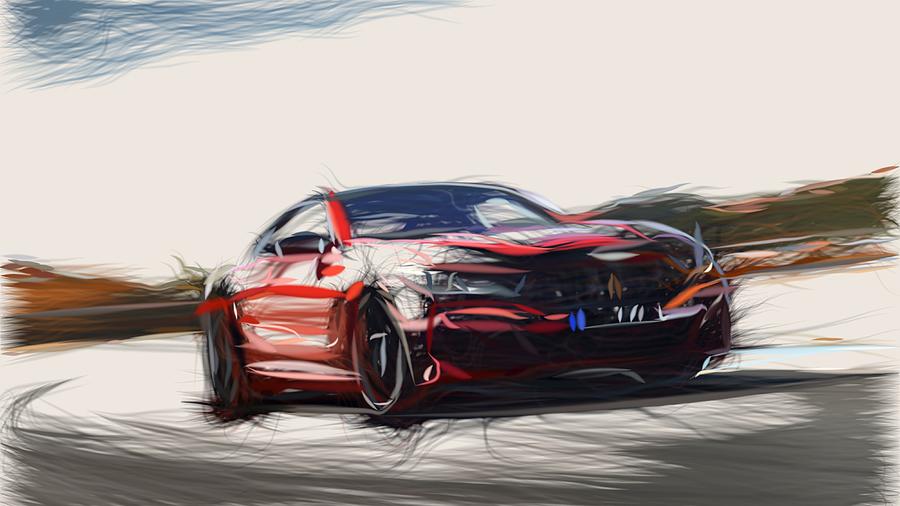 BMW 8 Series Coupe1 Drawing Digital Art by CarsToon Concept