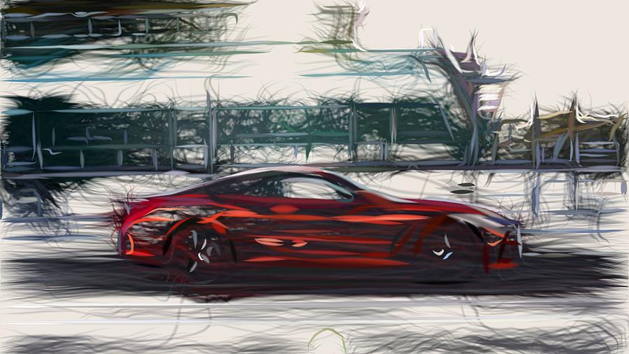 BMW 8 Series Coupe2 Drawing Digital Art by CarsToon Concept
