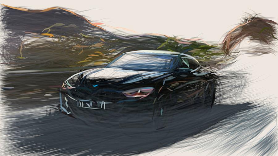 BMW 8 Series Coupe5 Drawing Digital Art by CarsToon Concept