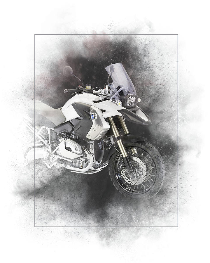 Bmw Mixed Media - BMW R1200GS Painting by Smart Aviation