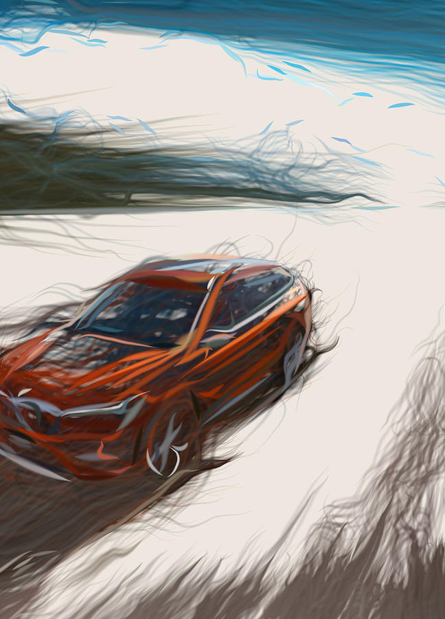 Bmw X1 Long Drawing Digital Art by CarsToon Concept - Fine Art America