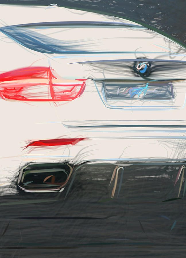 Bmw X6 Drawing Digital Art by CarsToon Concept